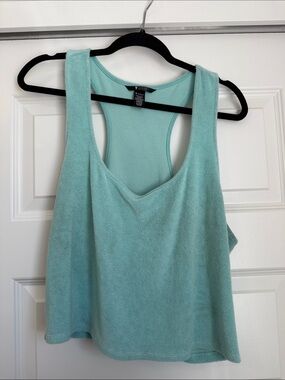 Victoria's Secret Mint Green Terry Racerback Crop Tank